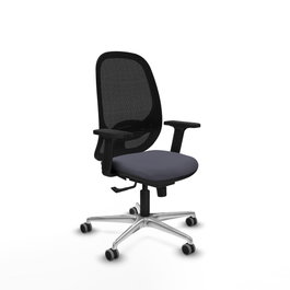 PIQUERAS Y CRESPO Silla de oficina Cilanco con mecanismo Sincro, Gris oscuro y Negro