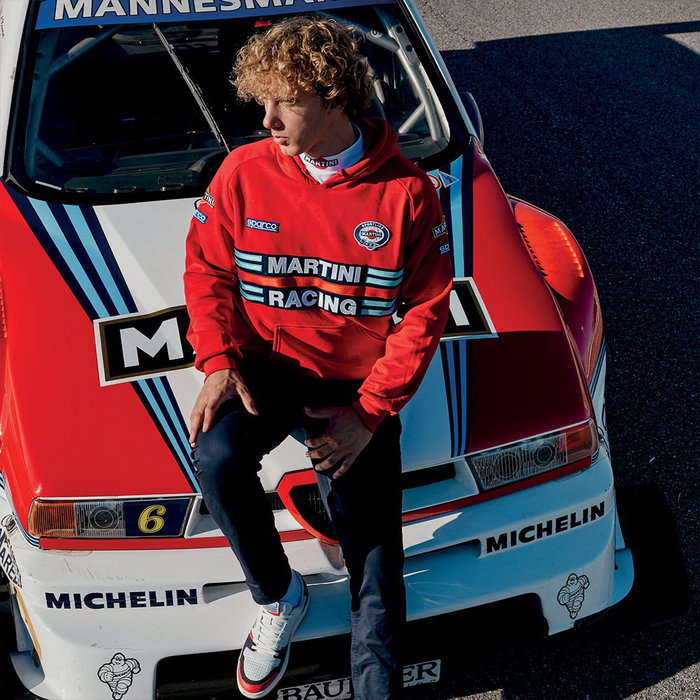 Sparco S01279MRRS3L Sudadera Martini-R Talla L Roja 100% Algodón Cremallera Completa Detalles Carreras