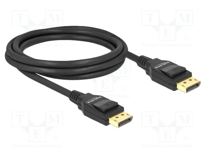 DeLOCK Cable DisplayPort macho a macho de 2m negro con conectores chapados en oro de oro matizado en oro DL DeLOCK Cable DisplayPort macho a macho de 2m negro con conectores chapados en oro de oro matizado en oro DL