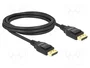 DeLOCK Cable DisplayPort macho a macho de 2m negro con conectores chapados en oro de oro matizado en oro DL