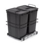 Emuca Contenedor de reciclaje Recycle 2x35 litros, Gris antracita