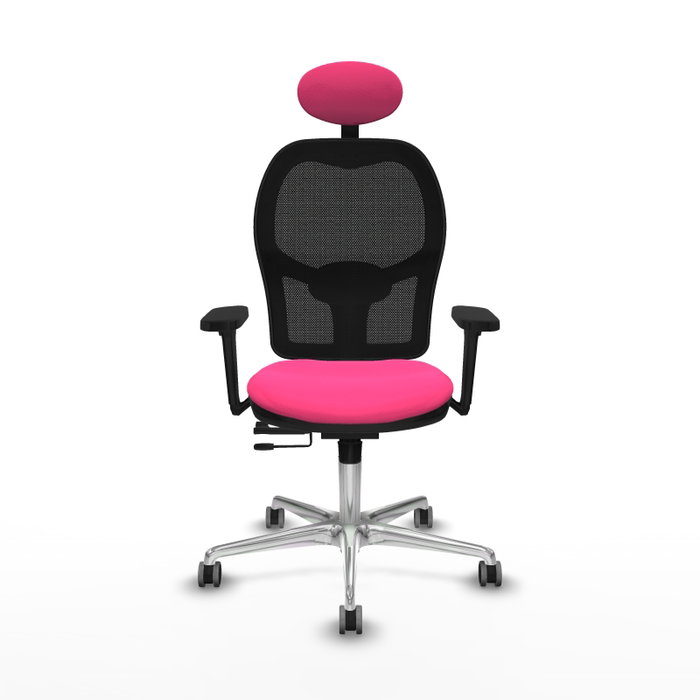PIQUERAS Y CRESPO Silla de oficina Jorquera Rosa y Negro con mecanismo Sincro/Traslack
