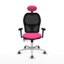 PIQUERAS Y CRESPO Silla de oficina Jorquera Rosa y Negro con mecanismo Sincro/Traslack