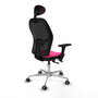 PIQUERAS Y CRESPO Silla de oficina Jorquera Rosa y Negro con mecanismo Sincro/Traslack