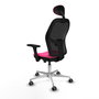 PIQUERAS Y CRESPO Silla de oficina Jorquera Rosa y Negro con mecanismo Sincro/Traslack
