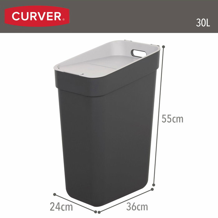 Cubo de basura Curver Gris Plástico 30 L (6 Unidades)