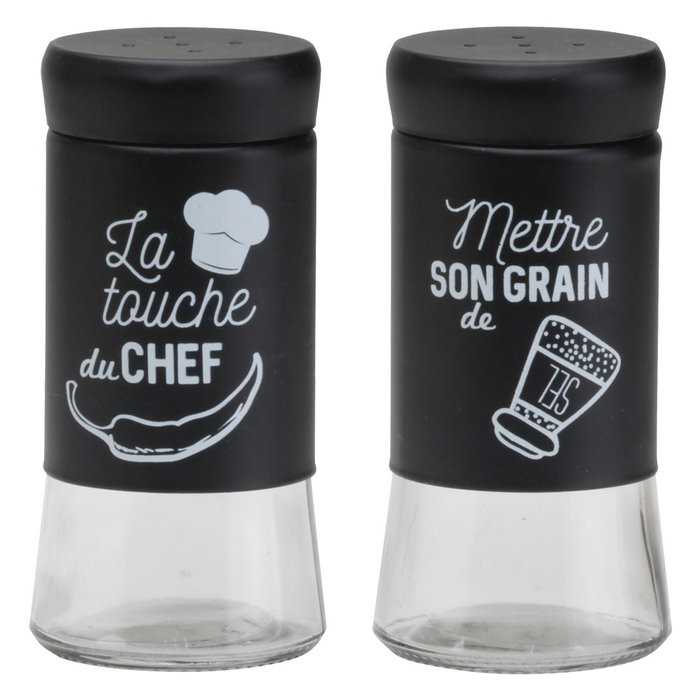 Totally Addict Salero O Pimentero Industriel Altura 10,5 cm Cristal y Acero Inoxidable