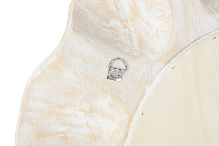 DKD Home Decor Espejo de Teca Tallado Decape Blanco 76x76x7 cm
