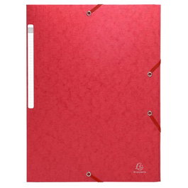 Carpeta De Gomas Y Solapas Exacompta Scotten Maxi Carton Gofrado A4 Con Etiqueta Rojo