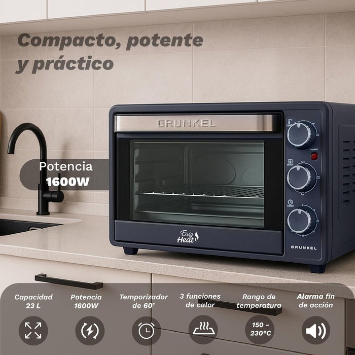 Grunkel Horno de Sobremesa HR-23EASY 23L 1600W Grunkel Horno de Sobremesa HR-23EASY 23L 1600W