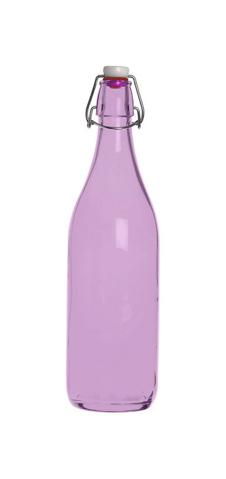 La Mediterran Botella Vidrio Pintada 6 Colores 1L 8.6x8.6x31 cm (12 Unidades)