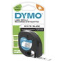 Dymo Cinta LetraTag 12mm x 4m Negro sobre Blanco (91221)