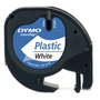 Dymo Cinta LetraTag 12mm x 4m Negro sobre Blanco (91221)