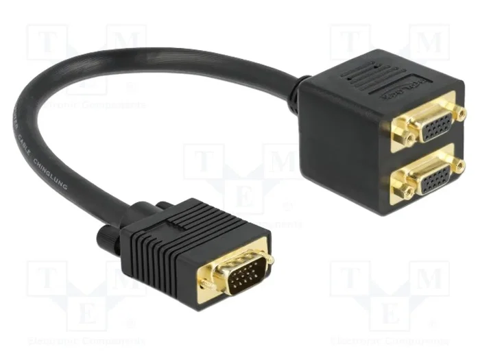 DeLOCK Adaptador VGA macho a 2 x VGA hembra, 0,2 m DeLOCK Adaptador VGA macho a 2 x VGA hembra, 0,2 m