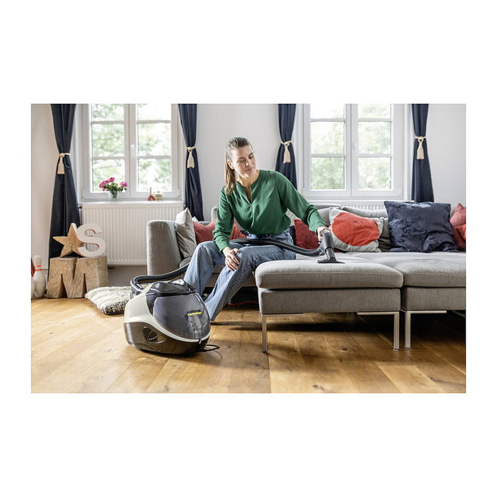 Kärcher SV 7 Fregasuelos a Vapor y Aspirador, Cilindro 0.5L, 2200W, Vapor Ajustable, Aspiración, Negro/Gris/Blanco