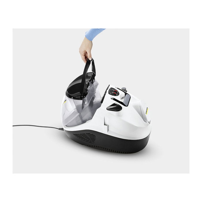 Kärcher SV 7 Fregasuelos a Vapor y Aspirador, Cilindro 0.5L, 2200W, Vapor Ajustable, Aspiración, Negro/Gris/Blanco