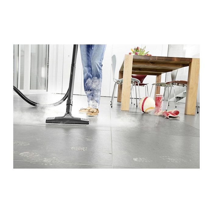 Kärcher SV 7 Fregasuelos a Vapor y Aspirador, Cilindro 0.5L, 2200W, Vapor Ajustable, Aspiración, Negro/Gris/Blanco