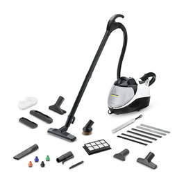 Kärcher SV 7 Fregasuelos a Vapor y Aspirador, Cilindro 0.5L, 2200W, Vapor Ajustable, Aspiración, Negro/Gris/Blanco