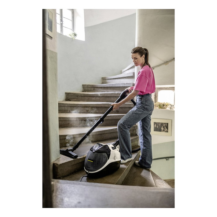 Kärcher SV 7 Fregasuelos a Vapor y Aspirador, Cilindro 0.5L, 2200W, Vapor Ajustable, Aspiración, Negro/Gris/Blanco