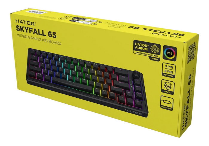 Hator Skyfall 65 Teclado Mecánico Gaming Negro Layout Polaco RGB USB Hator Skyfall 65 Teclado Mecánico Gaming Negro Layout Polaco RGB USB