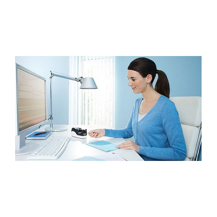 Tesa Dispensador de cinta de mesa Orca con 1 rollo cristal transparente