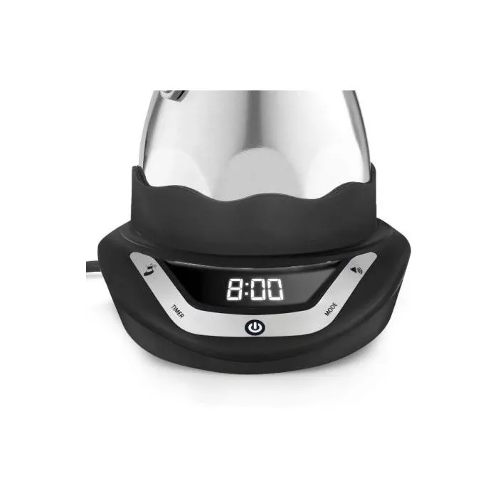 Bialetti Cafetera Italiana Eléctrica Moka Timer 3 Tazas 120 ml Acero Inoxidable BIA8006363009980