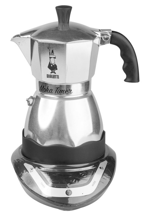 Bialetti Moka Timer 3TZ, Plata/Negro