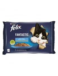 Purina Felix Agail - Alimento Húmedo para Gatos Sabor Pescado, 124x85g (12 Latas) - Gij Mvfish Slcn