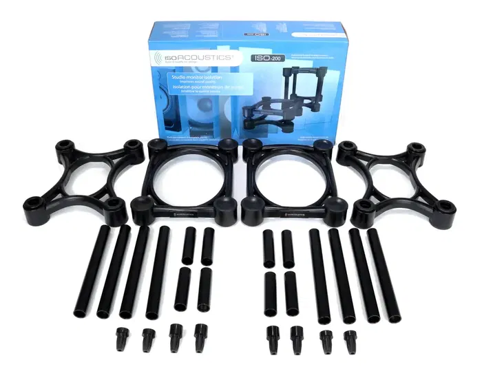 Isoacoust ISO-200 Soportes Aislamiento Monitores Estudio (2 Unidades) con Ajuste Altura Inclinación