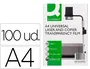 Q-connect Transparencias Din A4 KF26066 para Fotocopiadora Tratada Dos Caras, Caja 100 Hojas
