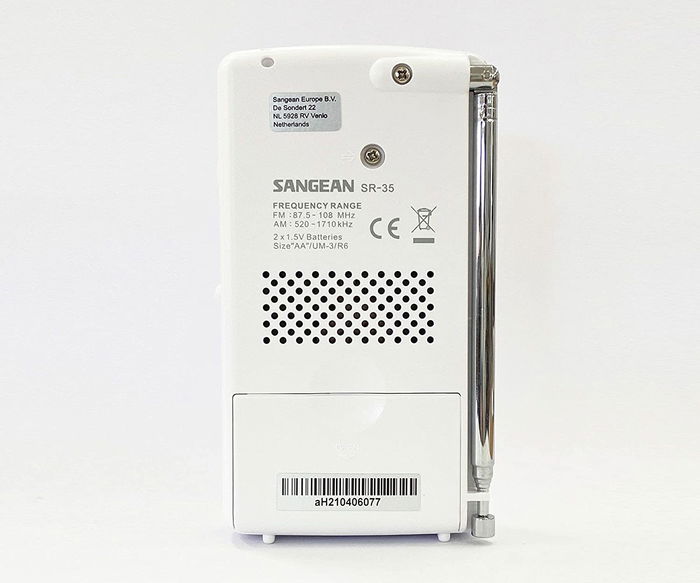SANGEAN Radio Portátil AM/FM, Color Blanco