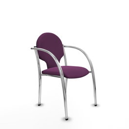 PIQUERAS Y CRESPO Silla Hellín tapizada en similpiel color Morado con Brazos fijos