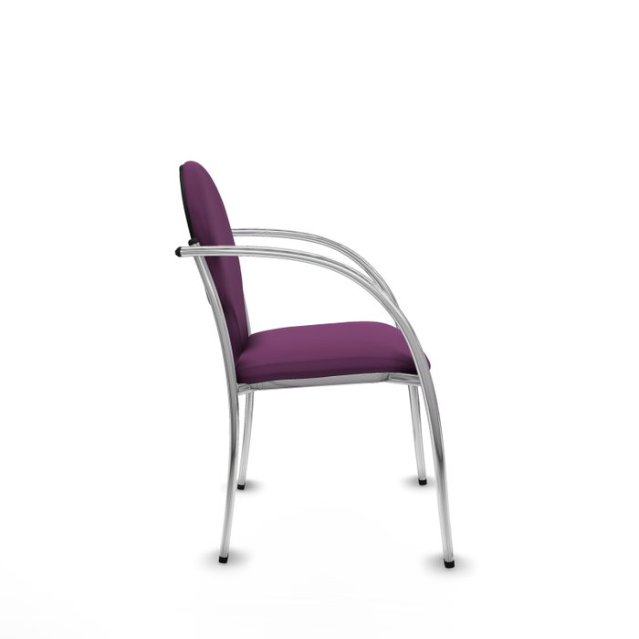 PIQUERAS Y CRESPO Silla Hellín tapizada en similpiel color Morado con Brazos fijos