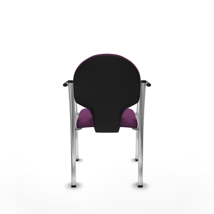 PIQUERAS Y CRESPO Silla Hellín tapizada en similpiel color Morado con Brazos fijos