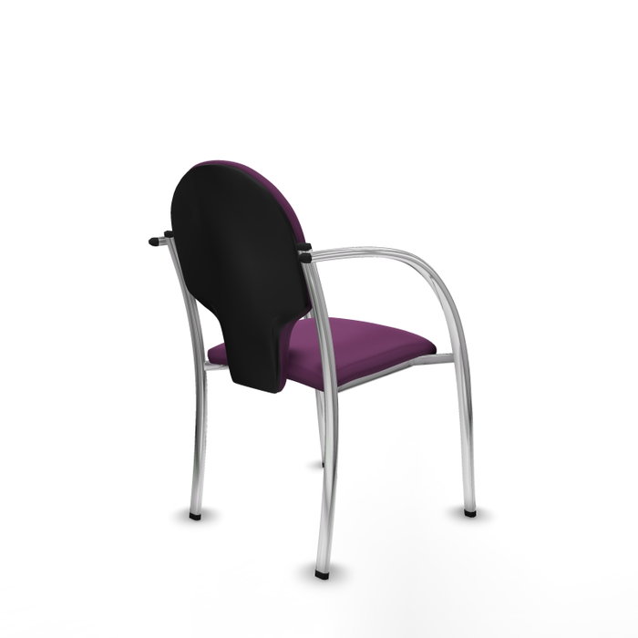 PIQUERAS Y CRESPO Silla Hellín tapizada en similpiel color Morado con Brazos fijos