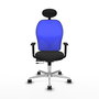 PIQUERAS Y CRESPO Silla de oficina Jorquera con mecanismo Sincro/Traslack, Negro y Azul