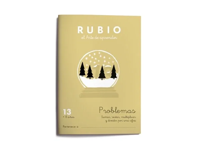 RUBIO Cuaderno A5 Operaciones y Problemas Nº 13 - Sumas, Restas, Multiplicaciones y Divisiones por una cifra (+8 años)