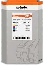 Prindo Classic XL Compatible con Brother LC-3213 Multipack Negro, Cian, Magenta, Amarillo