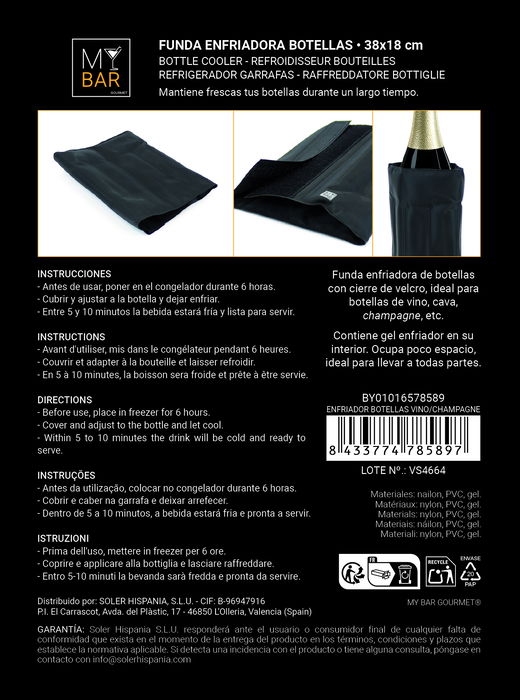 Inde Enfriador Botellas Vino/Champagne My Bar 38x18 cm (24 Unidades)