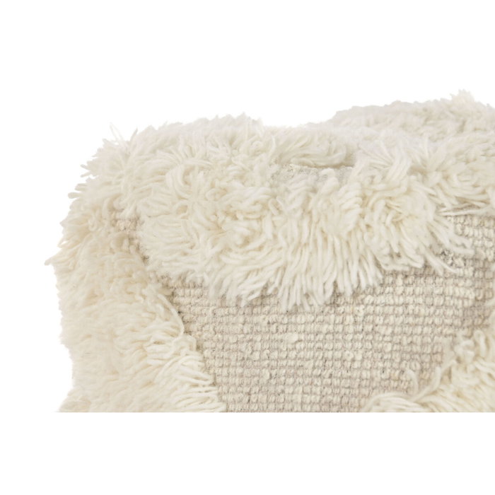 DKD Home Decor Reposapiés de Lana y Madera Crudo
