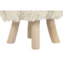 DKD Home Decor Reposapiés de Lana y Madera Crudo