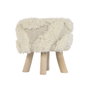 DKD Home Decor Reposapiés de Lana y Madera Crudo