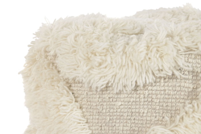 DKD Home Decor Reposapiés de Lana y Madera Crudo