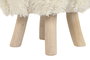 DKD Home Decor Reposapiés de Lana y Madera Crudo