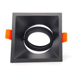 F-Line Aro Halógeno de Empotrar Basculante Profundo, Cuadrado, Negro, 90 x 90 x 42 mm, GU10, Incluye Portalámparas, IP20, Corte 85 x 85 mm