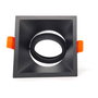 F-Line Aro halógeno basculante de empotrar profundo cuadrado negro 90x90x42 mm para bombilla GU10 - IP20