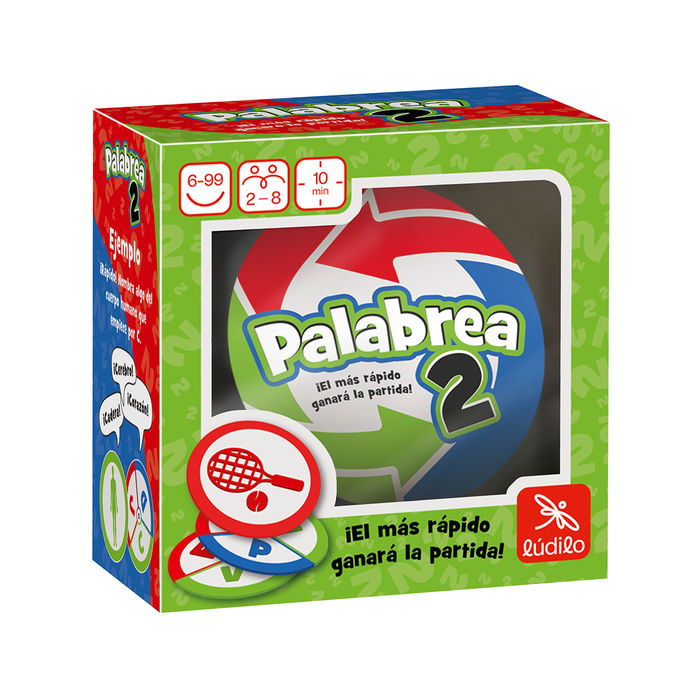 LúDILO 803104 Juego Palabrea 2 Nueva Versión, Juego de Cartas para +6 Años