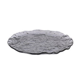 Viejo Valle Murano Plato Llano Negro 28 cm - Plato de Vidrio para Vajilla (Set de 4)