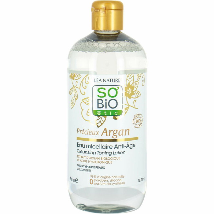 SO´BIO ETIC Agua Micelar Antiedad Hialurónico-Argán 500ml SO´BIO ETIC Agua Micelar Antiedad Hialurónico-Argán 500ml