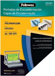 Fellowes Caja de 100 Tapas de Encuadernación A4 Negro